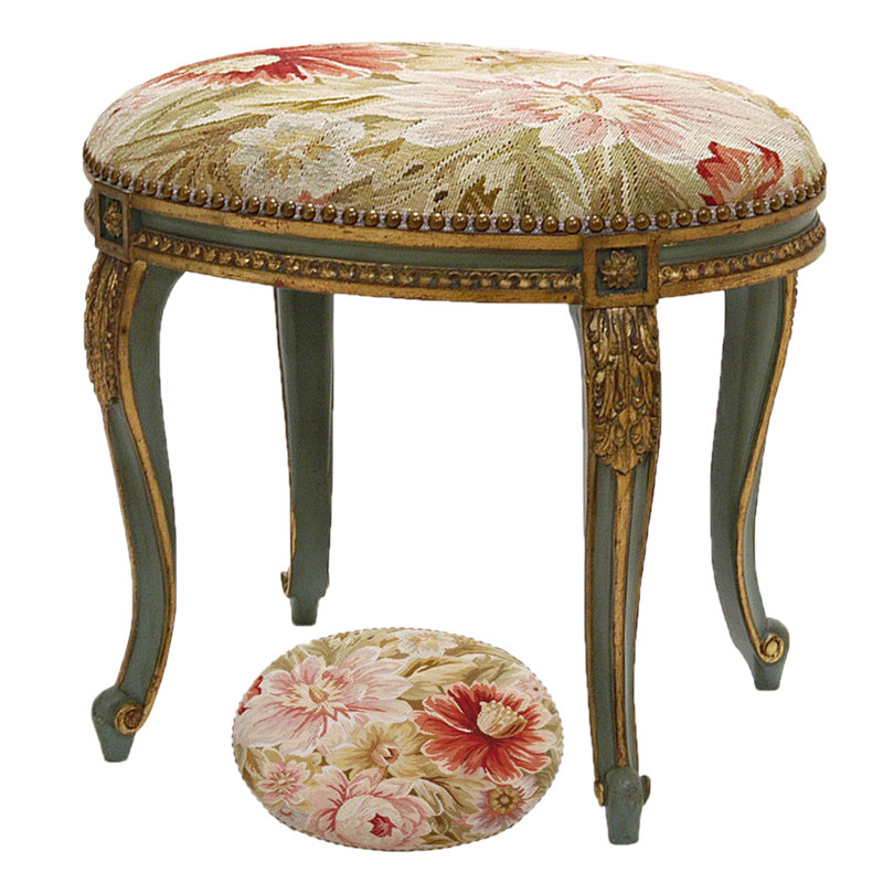 French Market Collection Rose Vanity Stool Perigold